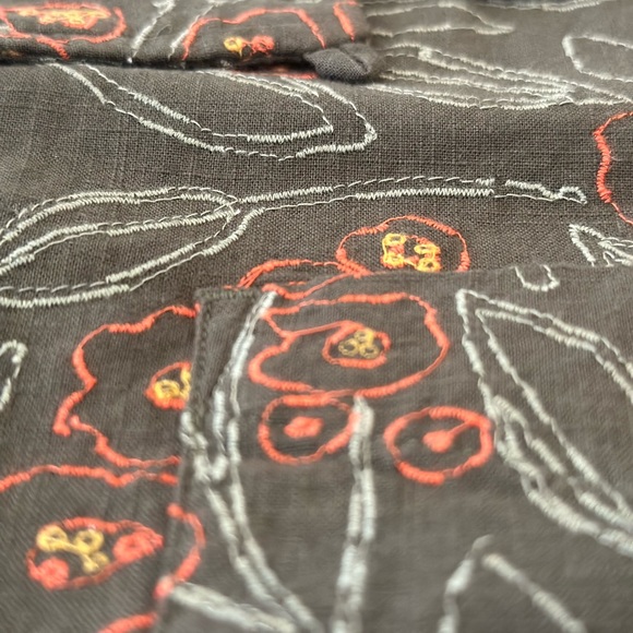 Todd Snyder Olive Floral Embroidery Camp Collar - Picture 2 of 2